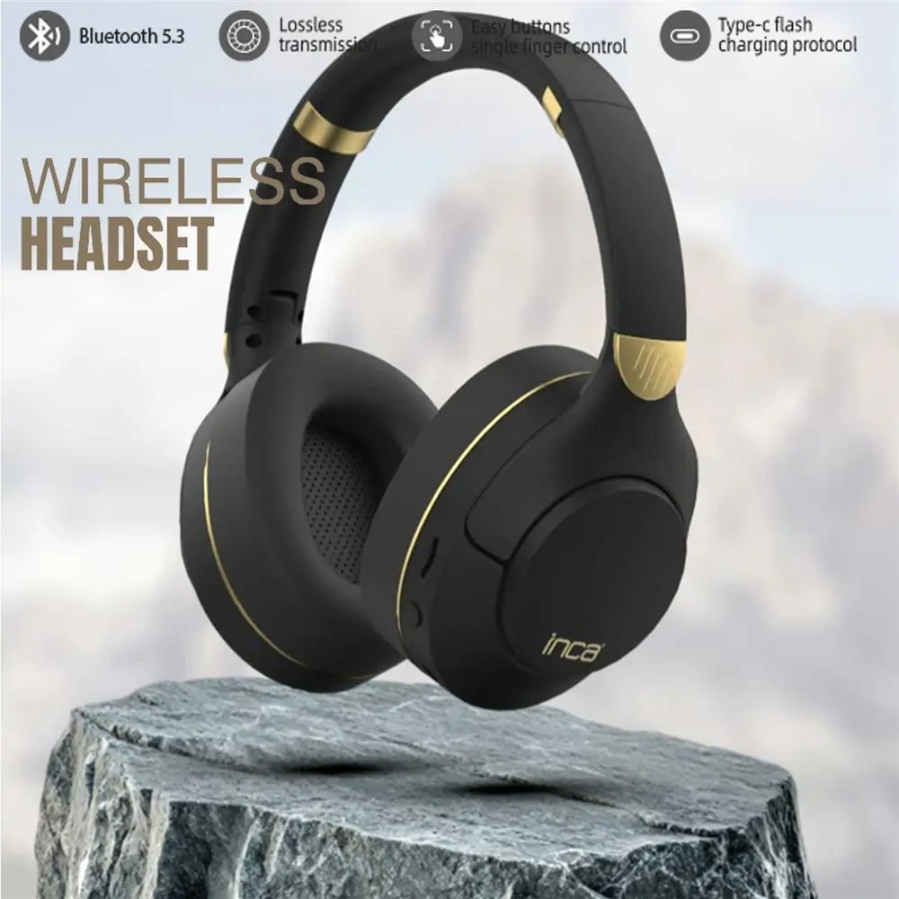Inca IBK-503S Siyah 5.3 Bluetooth Wireless Kulaklık Micro Sd Kulaklık 400mah Type-c To USB 1