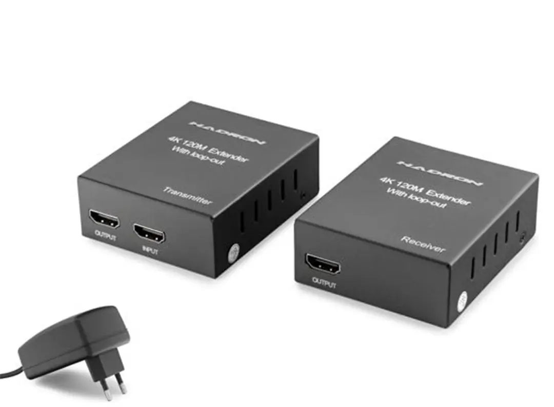 Hadron Hdx1368 120M Hdmi Extender Loop Out 4K  Siyah 1