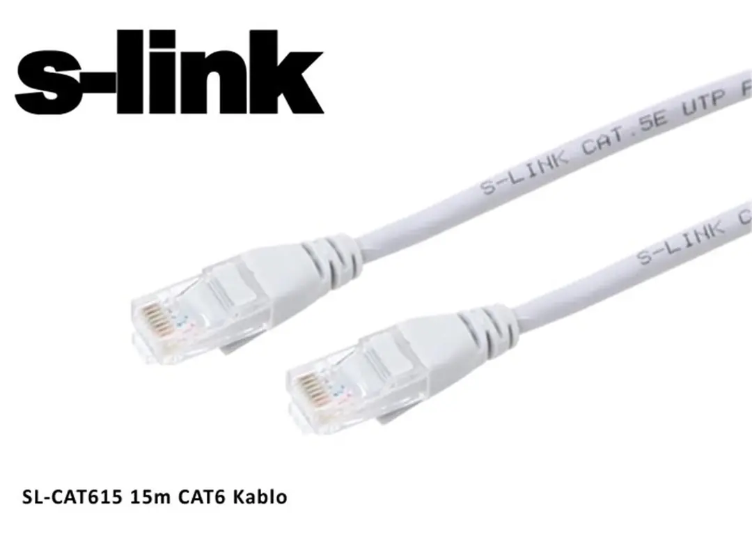 S-link sl-cat615 Cat6 15mt Gri Utp Patch Kablo 1