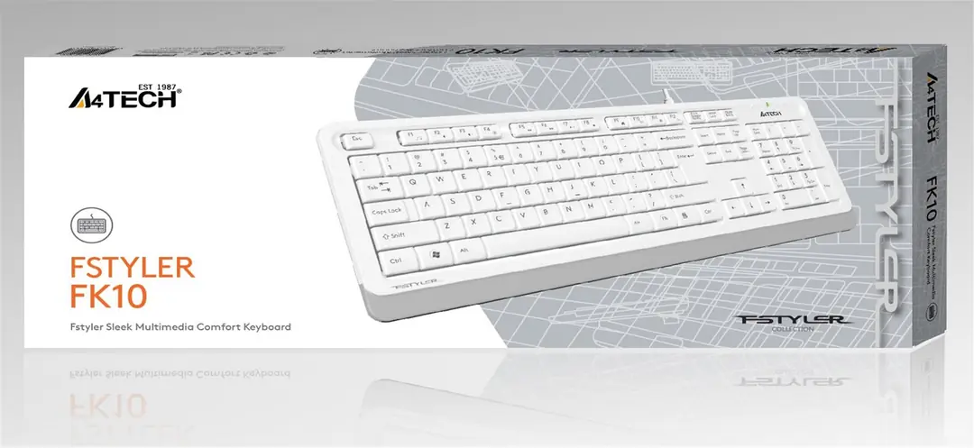 A4 Tech Fk10 Q Usb Fsytyler Beyaz Tr Fn-Mmedya Klavye 1