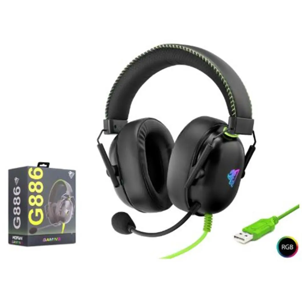 MOFAN G886 USB RGB 7.1 Surround Over-Ear Mikrofonlu Gaming Kulaklık Siyah