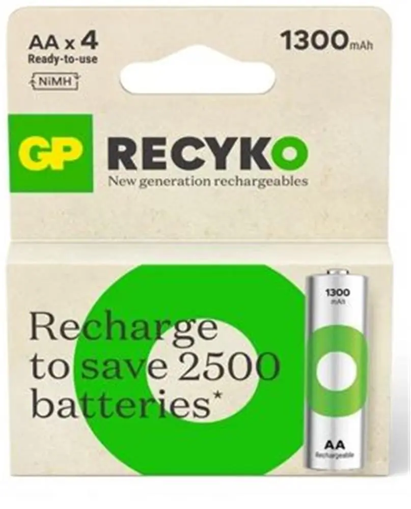 GP AA 1300 mAh Şarjlı Kalem Pil 4'lü Paket GP130AAHCEMTR-4LÜ 1