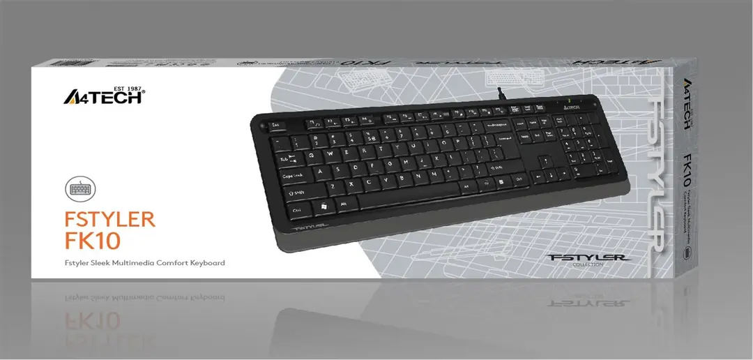 A4 Tech Fk10 Q Usb Fsytyler Gri Tr Fn-Multimedya Klavye 1