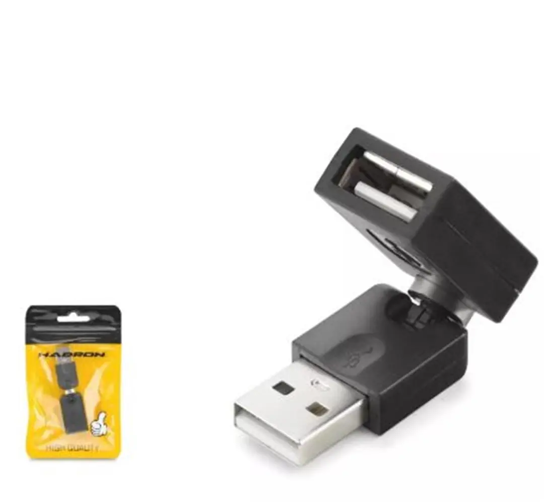 HADRON HDX1357 USB Dişi Mafsallı Adaptör - Siyah 1