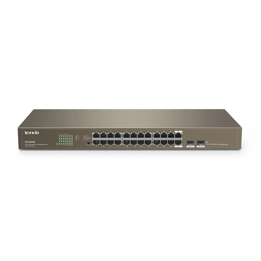 Tenda TEG1024F 24 Port 10-100-1000 Mbps + 2 Port SFP Switch Çelik Kasa Rack Mount 1