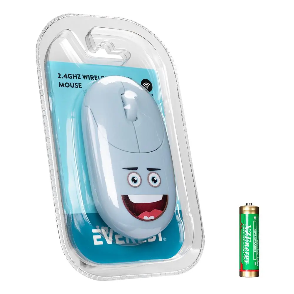 Everest SM-26 FASHION 2.4Ghz Mavi Kabartmalı Kablosuz Mouse 1