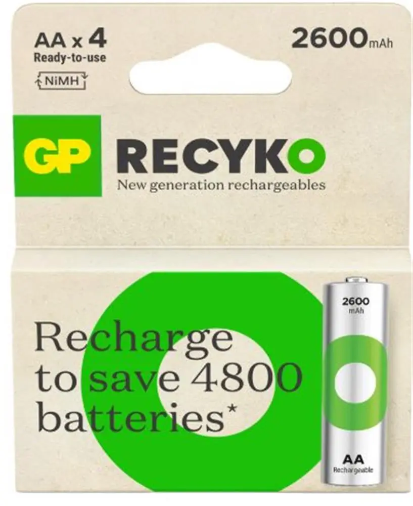 GP AA 2600 mAh Şarjlı Kalem Pil 4'lü Paket GP270AAHCEMTR 1