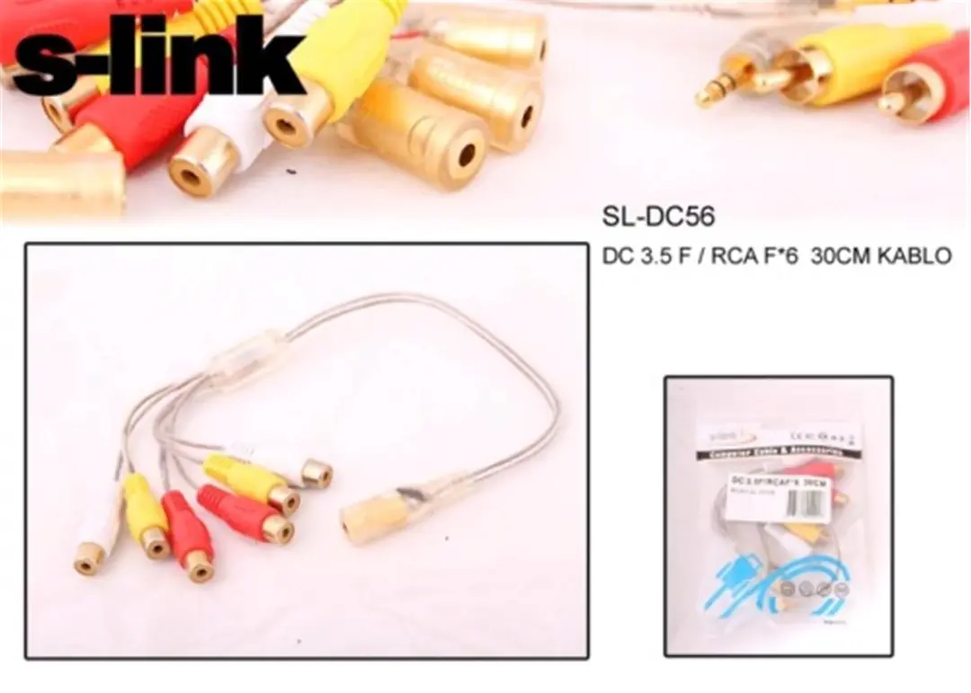 S-link SL-DC56 3.5mm Stereo 6lı Ses Çoklayıcı 1