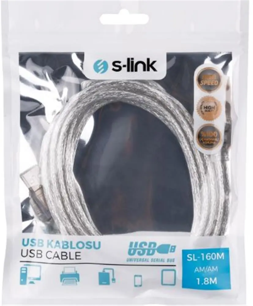 S-link SL-160M Usb 1.8m M-M Kablosu