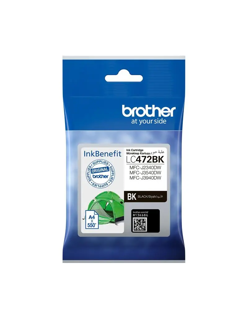 Brother LC472BK Black Siyah 550 Sayfa Kartuş MFC-J2340-J3540-J3940 1