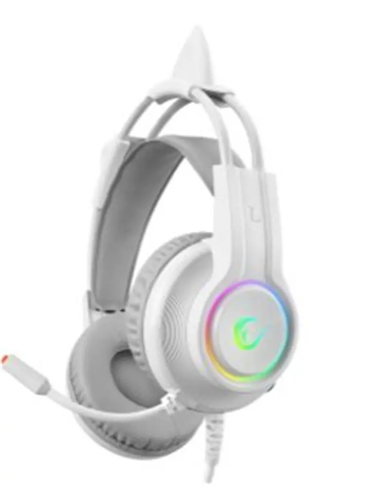 Rampage RM-K91 X-CATTY Beyaz USB 7.1 Version RGB Gaming Oyuncu Mikrofonlu Kulaklık 1