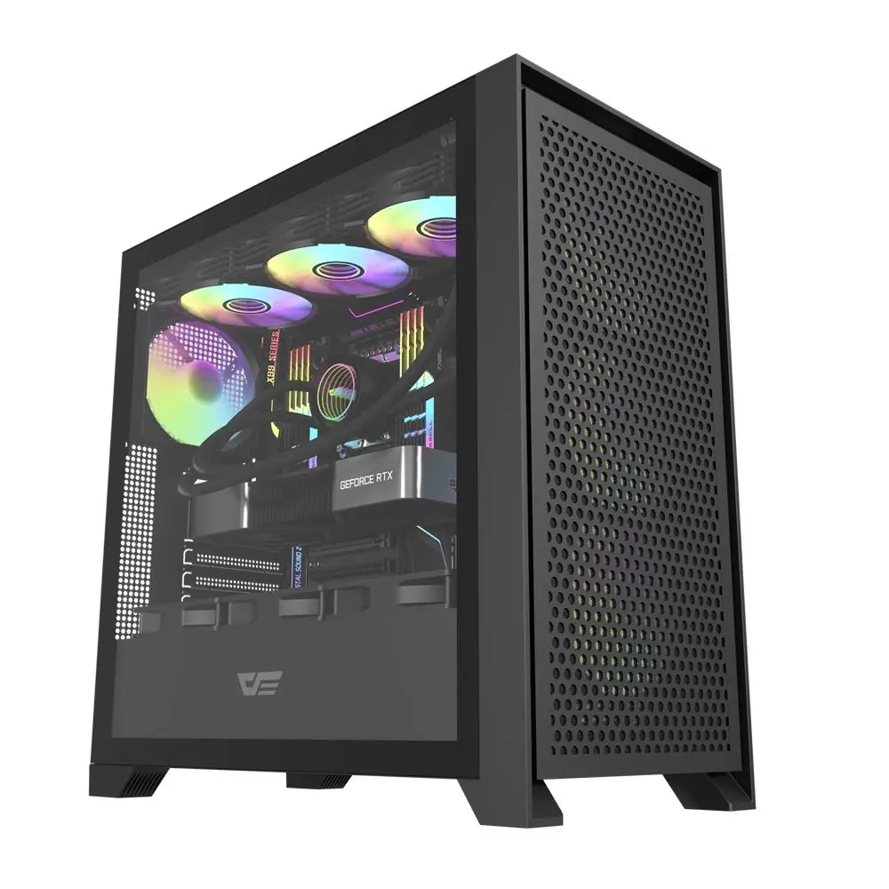 darkFlash DRX90 MESH 650W 80+ Power Supply 4-12cm ARGB  Fan Siyah Kasa