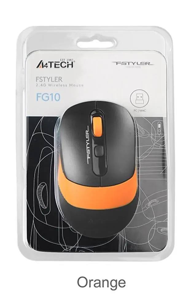 A4 Tech Fg10 Turuncu Nano Kablosuz Optik 2000 Dpı Mouse 1