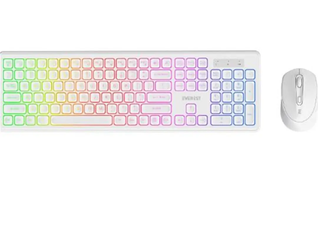 Everest KM-319BT Beyaz 2.4G+BT1+BT2 Çoklu Cihaz Bağlantılı Q Set Kablosuz Klavye + Mouse