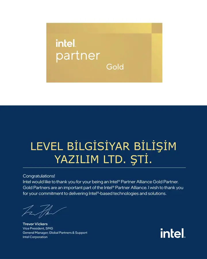 Intel Gold Partner belgesi