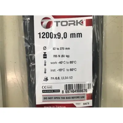 Tork TRK-1200-90B Siyah 100lü Kablo Bağı 