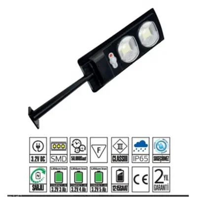 Horoz Compact 20w Led Solar Sokak Armatürü 230Lm 6400k SMD Led Beyaz Işık Su Geçirmez (12-15 saat)  