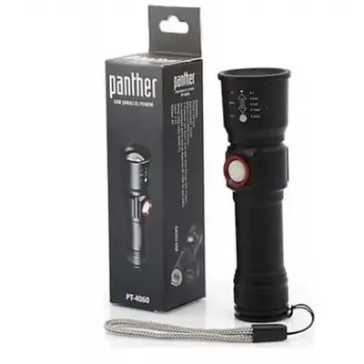 Panther PT-4060 LED Şarjlı Metal El Feneri