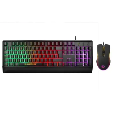 Rampage KM-99 DOBBLE Rainbow Backlight 7 Tuşlu 6400dpi Gaming Klavye + Mouse Set