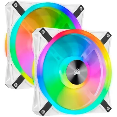 CORSAIR CO-9050106-WW QL140 RGB 140 MM DORT RGB RENK DONGULU BEYAZ PWM FAN LIGHTING NODE CORE KONTROLCU ILE BIRLIKTE 2 LI PAKET