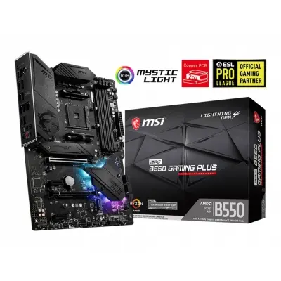 MSI MPG B550 GAMING PLUS AM4 DDR4 4400(OC) HDMI DP M.2 USB3.2 RGB ATX