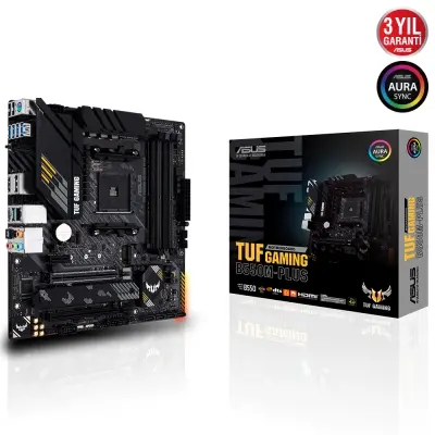 ASUS TUF GAMING B550M-PLUS AMD B550 AM4 DDR4 4400 DP HDMI Çift M2 USB3.2 ARGB 2.5Gbit LAN mATX PCIe 4.0 ECC RAM Desteği