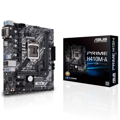 ASUS PRIME H410M-A/CSM Intel H410 LGA1200 DDR4 2933 HDMI DVI VGA M2 USB3.2 mATX ANAKART