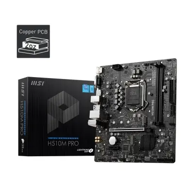 MSI H510M PRO SOKET 1200 DDR4 3200 PCI-E GEN 4 M.2 USB3.2 1X 1G LAN MATX