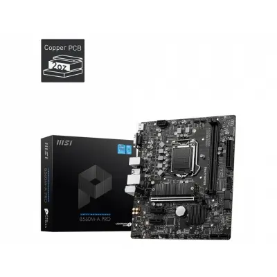 MSI B560M-A PRO SOKET 1200 DDR4 5200 (OC) PCI-E GEN 4 M.2 USB3.2 1X 2.5G LAN MATX