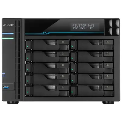 ASUSTOR AS6510T INTEL C3538 10 YUVALI (10X22TB DESTEĞİ) 8GB DDR4(64GB RAM DESTEĞİ) M.2 X2 10GBE X2 2.5 GBE X2 USB 3.2 X2