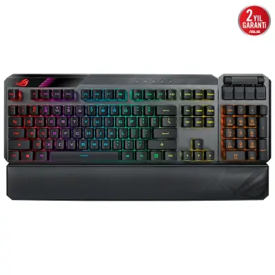 ASUS ROG CLAYMORE II AURA SYNC RGB BİLEK DESTEĞİ MEKANİK OYUNCU KLAVYE TÜRKÇE TUŞ DİZİLİMİ ROG RX RED SWITCH