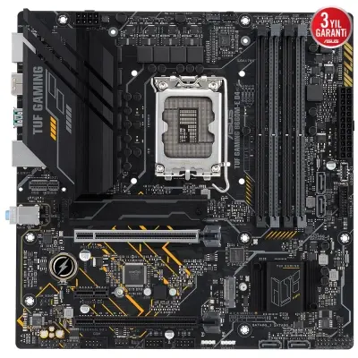 ASUS TUF GAMING B660M-E D4 INTEL B660 LGA1700 DDR4 5333 DP HDMI ÇİFT M2 USB3.2 AURA RGB MATX 128GB’A KADAR RAM DESTEĞİ ASUS 5X TUF PROTECTION III