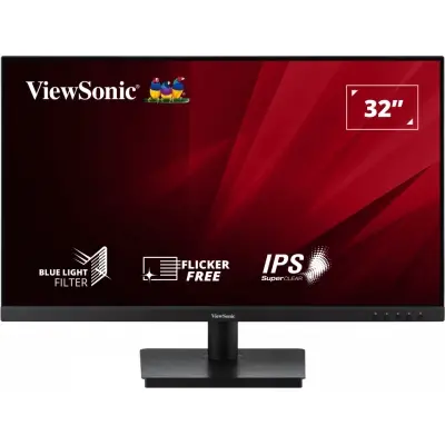 VIEWSONIC VA3209-2K-MHD MONITOR 31.5 4MS 75HZ IPS 2560X1440 2K 250 HDMI DP 16:9 50M:1 1.07B HOPARLOR 3 KENAR CERCEVESIZ ADAPTIVE SYNC FLICKER FREE MAVI ISIK FILTRESI TILT VESA