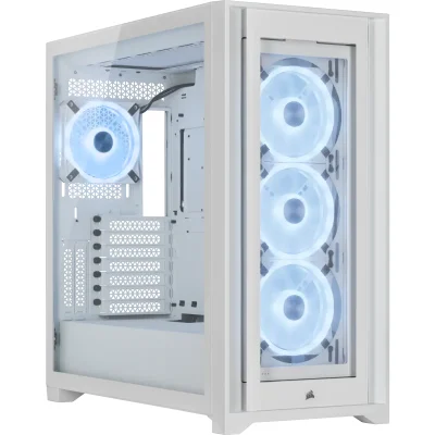 CORSAIR CC-9011233-WW iCUE 5000X RGB QL EDITION 4x120mm FAN DAHILI RGB KONTROLCU FULL TOWER SMART BILGISAYAR KASASI BEYAZ