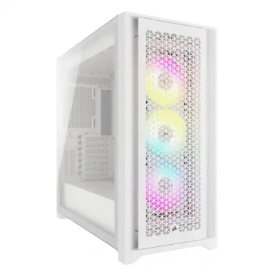 CORSAIR CC-9011243-WW iCUE 5000D RGB AIRFLOW TEMPERLI CAM MID TOWER TRUE WHITE