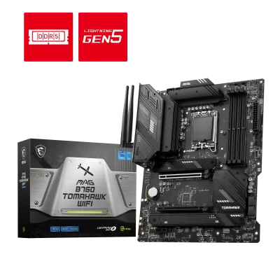 MSI MAG B760 TOMAHAWK WIFI SOKET 1700 DDR5 7000(OC) PCI-E GEN5 M.2 USB3.2 HDMIDP 1X 2.5G LAN WI-FI 6E ATX