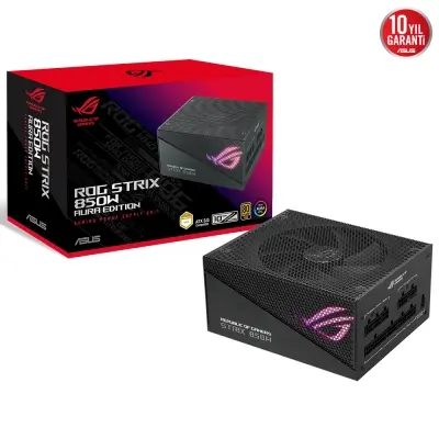 ASUS ROG-STRIX-850G AURA 80 PLUS GOLD 850W MODÜLER ATX 3.0 UYUMLU PCI-E 5.0 10 YIL GARANTİ