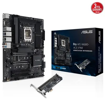 ASUS MB PRO WS W680-ACE IPMI INTEL W680 LGA1700 DDR5 ECC-nonECC DP HDMI VGA 3X M2 USB3.2 2.5GBİT LAN ATX