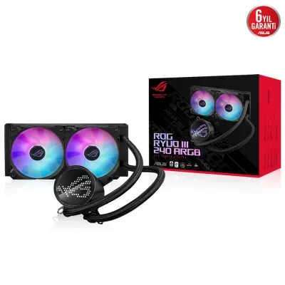 ASUS ROG RYUO III 240 ARGB ANIME MATRIX LED EKRAN AURA SYNC RGB 120MM*2 ADRESLENEBİLİR RGB FAN ROG ARGB CPU SOĞUTUCUSU