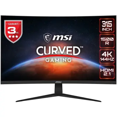 MSI 31.5 G321CU 3840x2160 (UHD) 16:9 CURVE 1500R VA 144HZ 1MS FREESYNC PREMIUM GAMING MONITOR