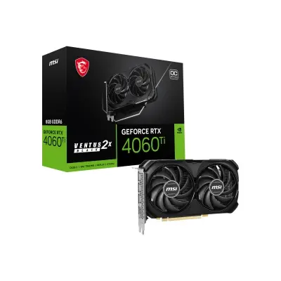 MSI VGA GEFORCE RTX 4060 TI VENTUS 2X BLACK 8G OC RTX4060TI 8GB GDDR6 128B DX12 PCIE 4.0 X16 (3XDP 1XHDMI)