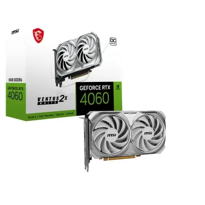 MSI VGA GEFORCE RTX 4060 VENTUS 2X WHITE 8G OC RTX4060 8GB GDDR6 128B DX12 PCIE 4.0 X8 (3XDP 1XHDMI)