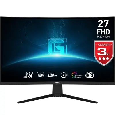 MSI 27 G27C3F 1920x1080 (FHD) 16:9 CURVE 1500R RAPID VA 180HZ 1MS FREESYNC PREMIUM GAMING MONITOR