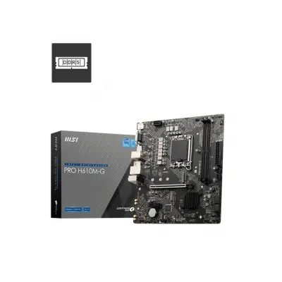 MSI PRO H610M-G SOKET 1700 DDR5 5600MHZ(OC) HDMI VGA DP M.2 USB3.2 1X 1G LAN MATX