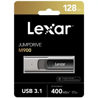 LEXAR 128GB LJDM900128G-BNQNG USB BELLEK JUMPDRIVE USB 3.1 M900 1284GB BLACK UP TO 400MB/S READ AND 90MB/S WRITE