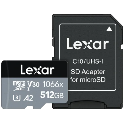 LEXAR 512GB LMS1066512G-BNANG MICROSD HIGH-PERFORMANCE 1066X MICROSDXC UHS-I UP TO 160MB/S READ 120MB/S WRITE C10 A2 V30 U3