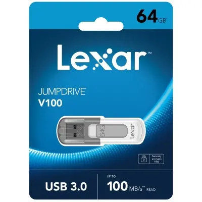 LEXAR 64GB LJDV100-64GABGY USB BELLEK JUMPDRIVE V100 USB 3.0 FLASH DRIVE