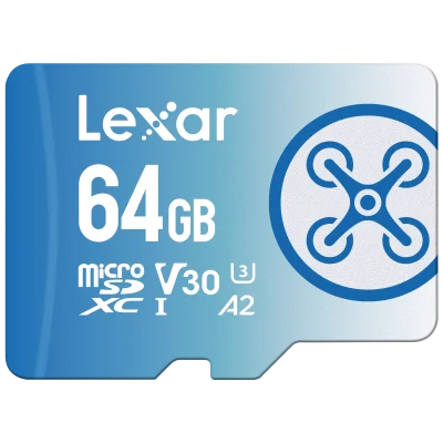 LEXAR 64GB LMSFLYX064G-BNNNG MICROSD FLY HIGH-PERFORMANCE 1066X MICROSDXC UHS-I UP TO 160MB/S READ 60MB/S WRITE C10 A2 V30 U3