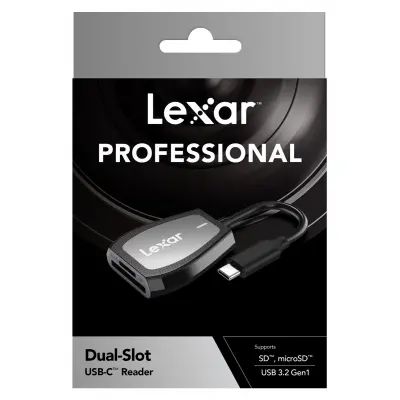 LEXAR LRW470U-RNHNG CARD READER PROFESSIONAL USB-C DUAL-SLOT READER SUPPORT SD AND MICROSD UHS-II CARDS