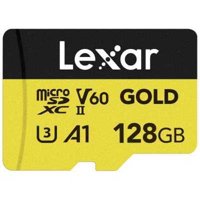 LEXAR 128GB LMSGOLD128G-BNNNG MICROSD GOLD MICROSDXC UHS-II CARDS UP TO 280MB/S READ 100MB/S WRITE C10 A1 V60 U3